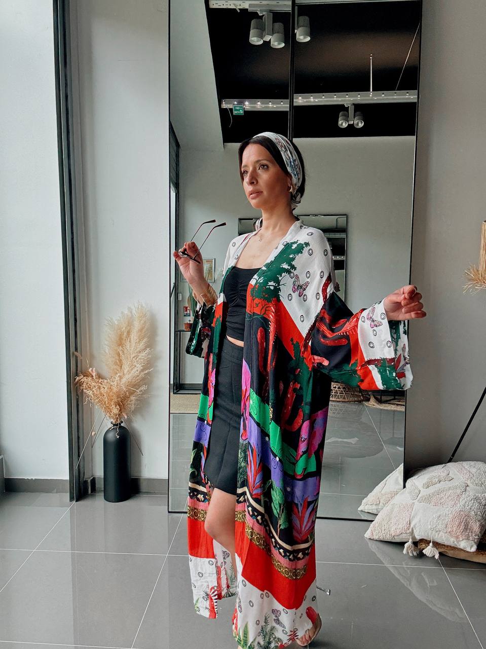 Kimono long imprimé multicolore – Esprit artistique & coupe fluide - Fenomen Paris