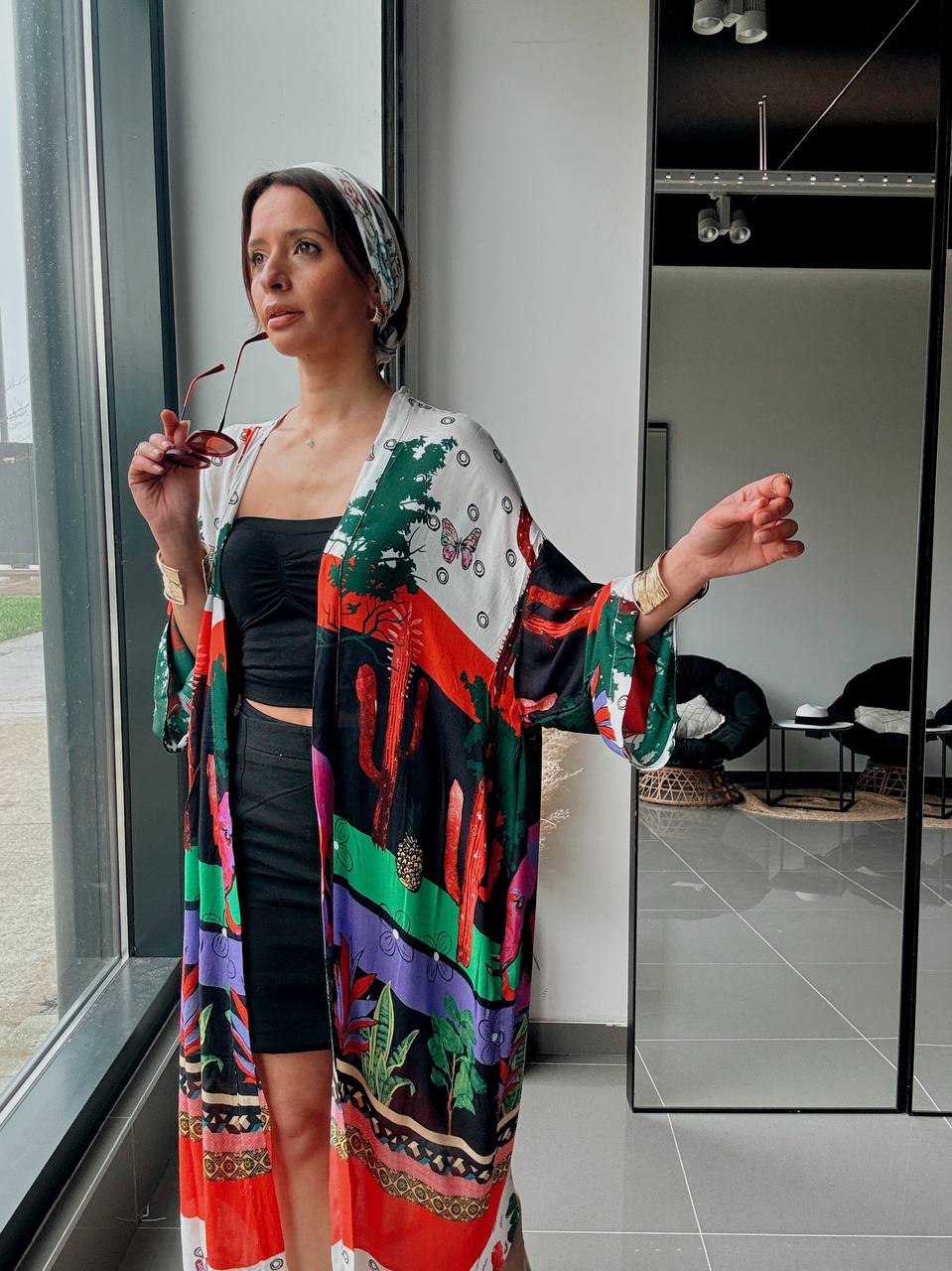 Kimono long imprimé multicolore – Esprit artistique & coupe fluide - Fenomen Paris