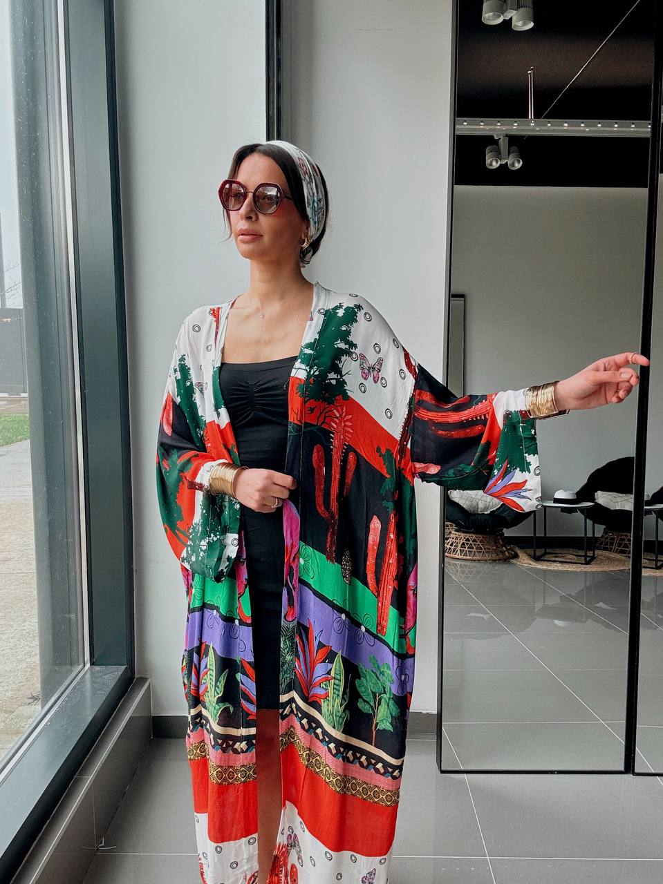 Kimono long imprimé multicolore – Esprit artistique & coupe fluide - Fenomen Paris
