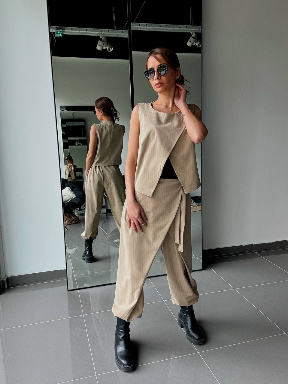 Ensemble Pantalon & Top Asymétrique – Coupe Tailleur Modernisée - Fenomen Paris