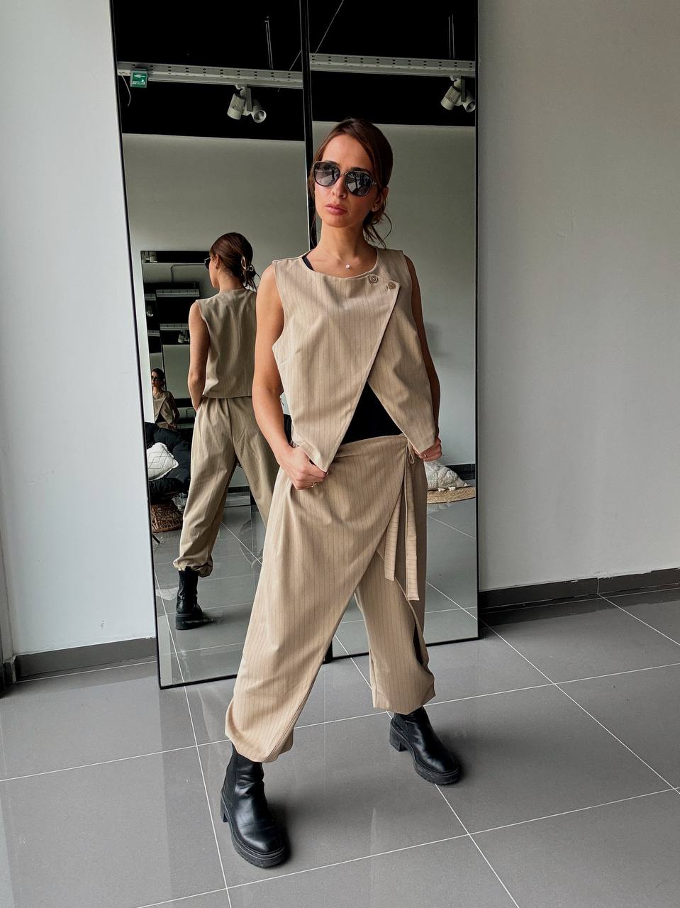 Ensemble Pantalon & Top Asymétrique – Coupe Tailleur Modernisée - Fenomen Paris