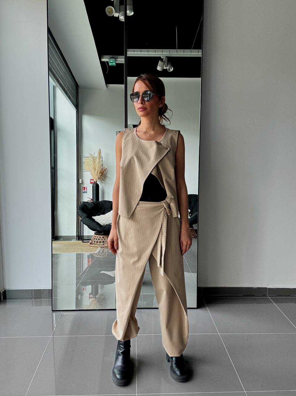 Ensemble Pantalon & Top Asymétrique – Coupe Tailleur Modernisée - Fenomen Paris
