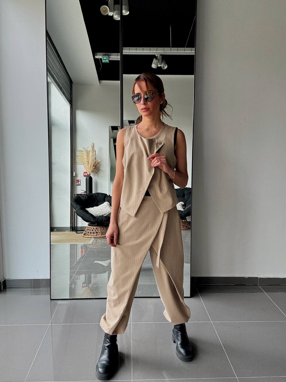 Ensemble Pantalon & Top Asymétrique – Coupe Tailleur Modernisée - Fenomen Paris