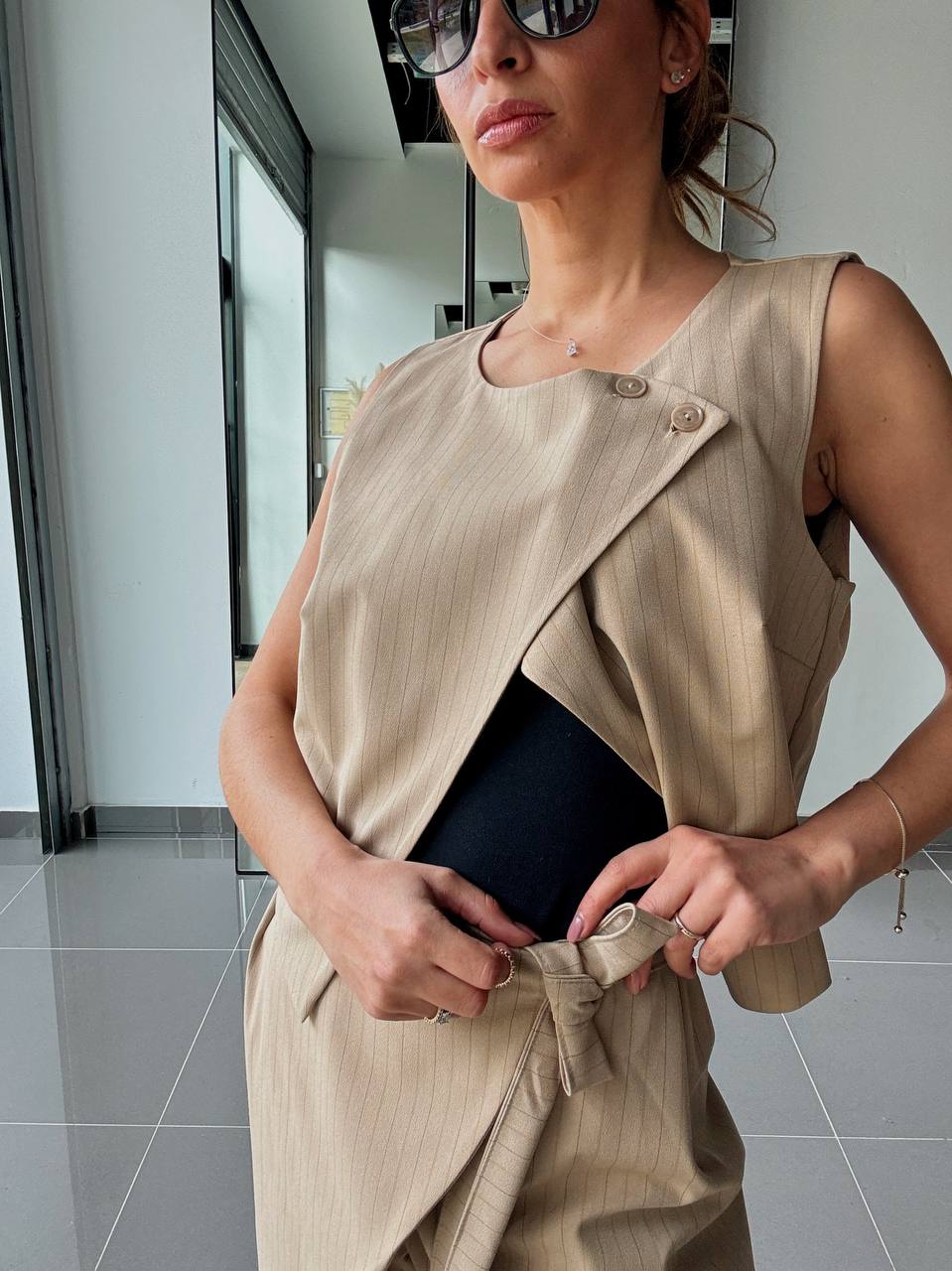 Ensemble Pantalon & Top Asymétrique – Coupe Tailleur Modernisée - Fenomen Paris