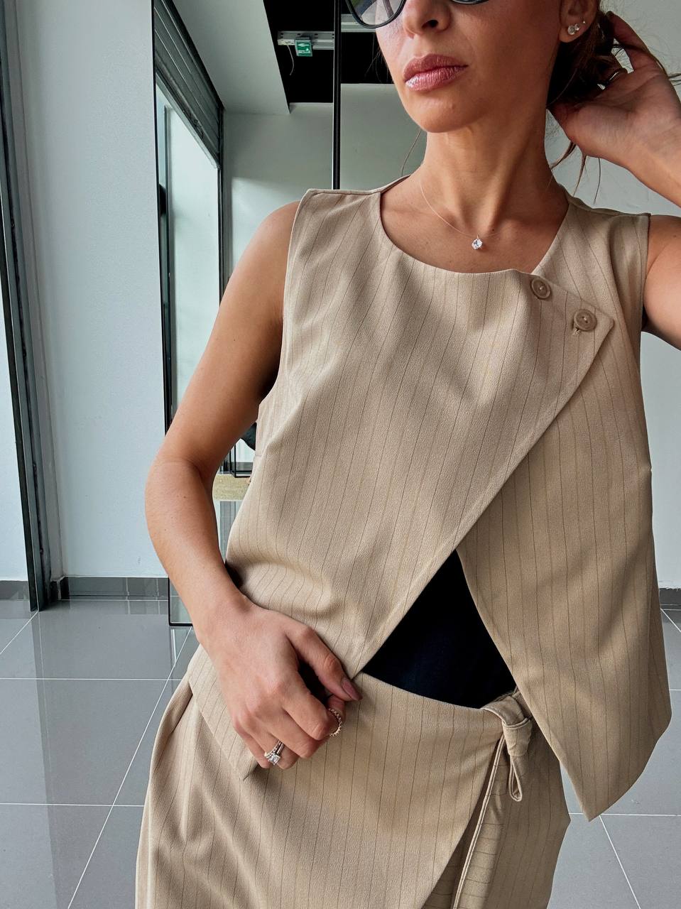 Ensemble Pantalon & Top Asymétrique – Coupe Tailleur Modernisée - Fenomen Paris