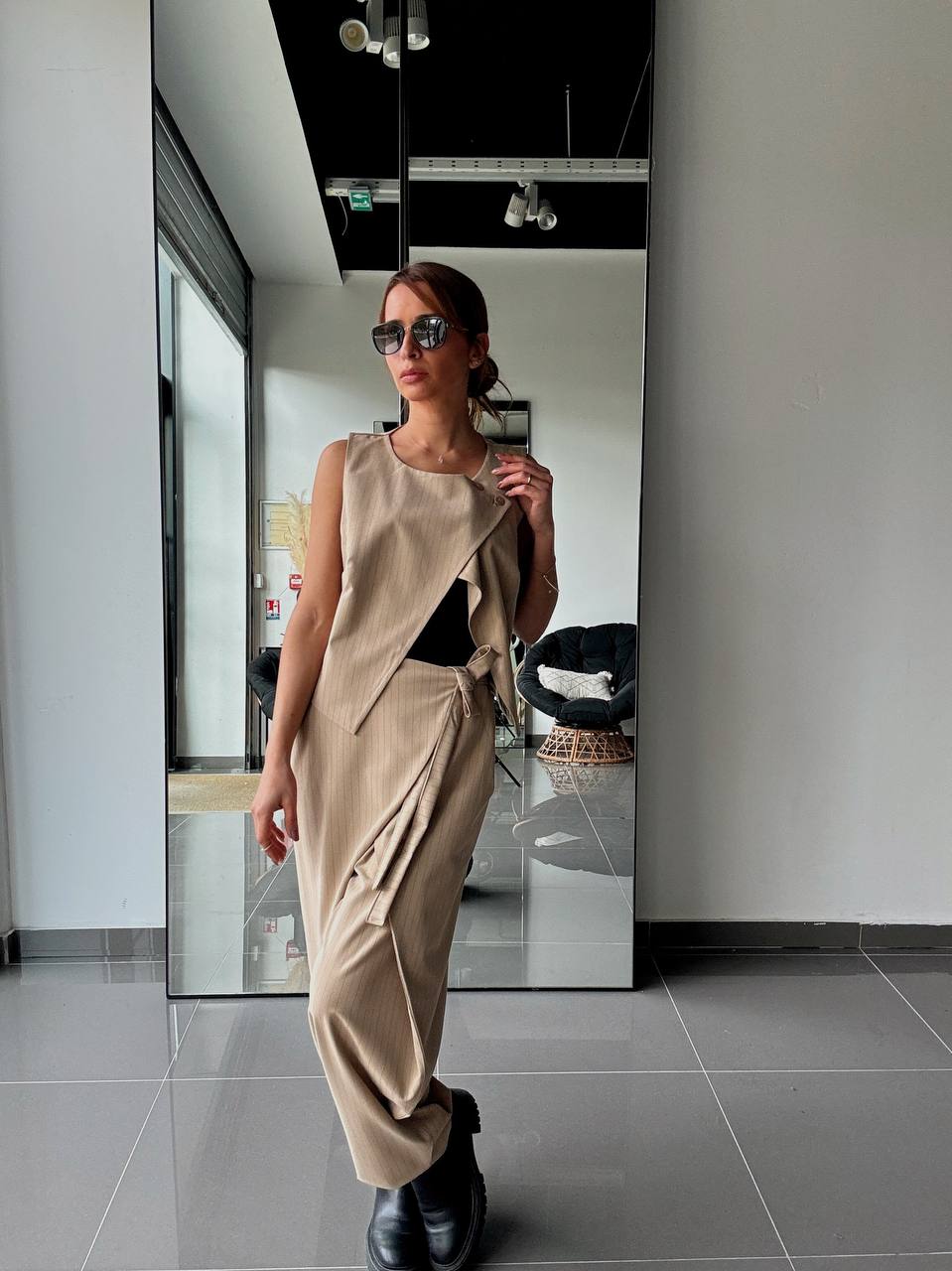 Ensemble Pantalon & Top Asymétrique – Coupe Tailleur Modernisée - Fenomen Paris