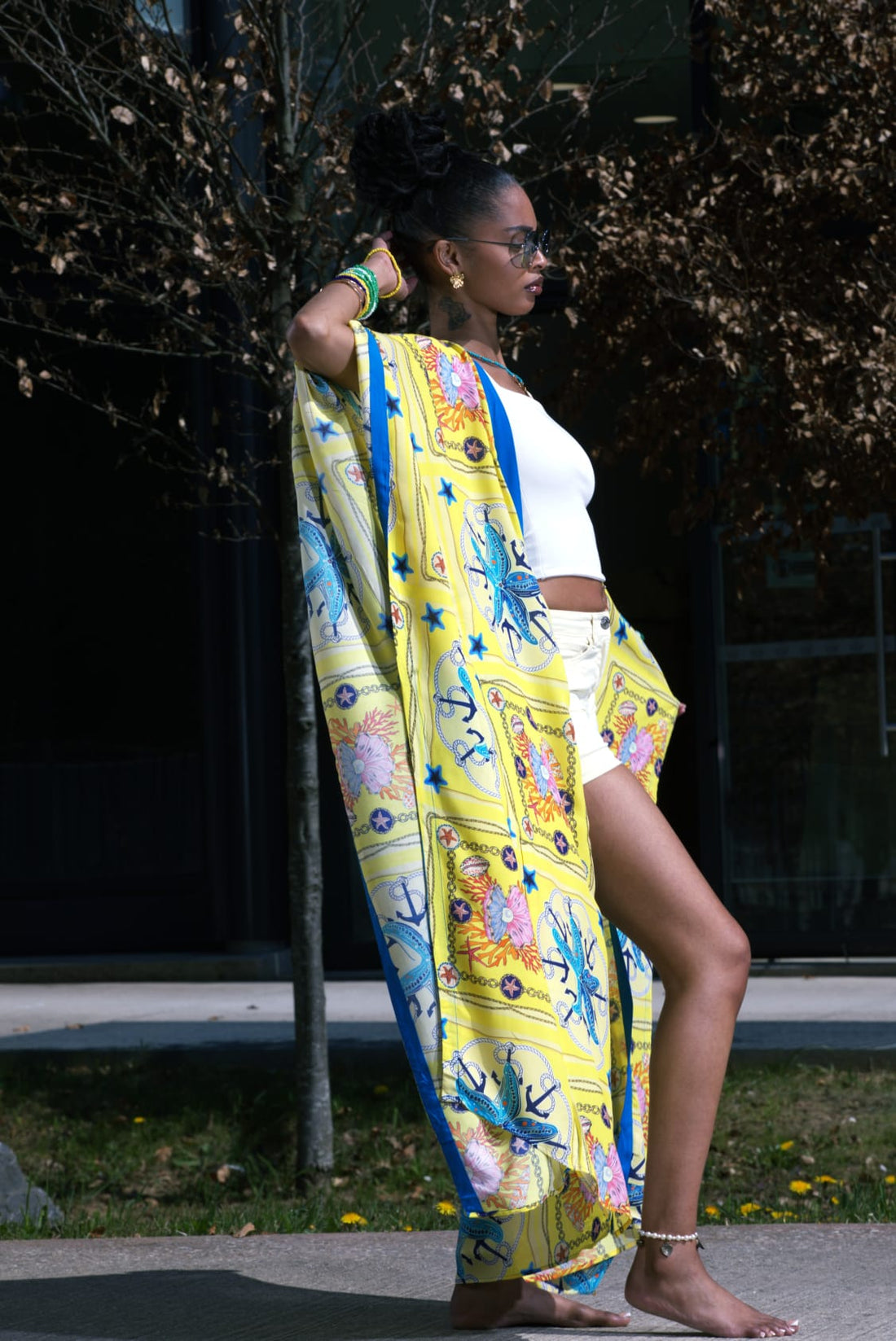 Kimono long fluide imprimé – Esprit solaire & allure bohème - Fenomen Paris