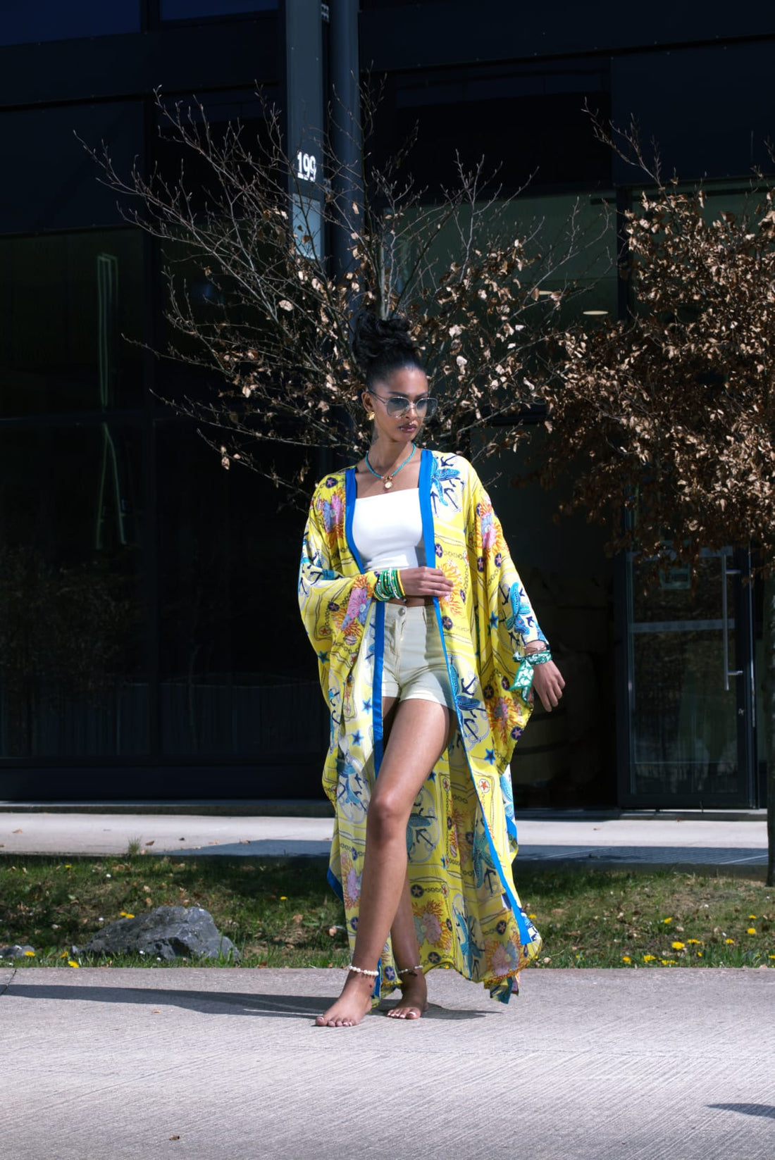Kimono long fluide imprimé – Esprit solaire & allure bohème - Fenomen Paris