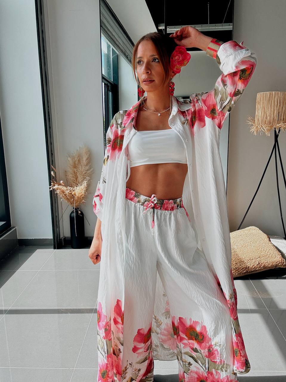 Ensemble Long Floral Blanc – Élégance Bohème et Féminité Estivale