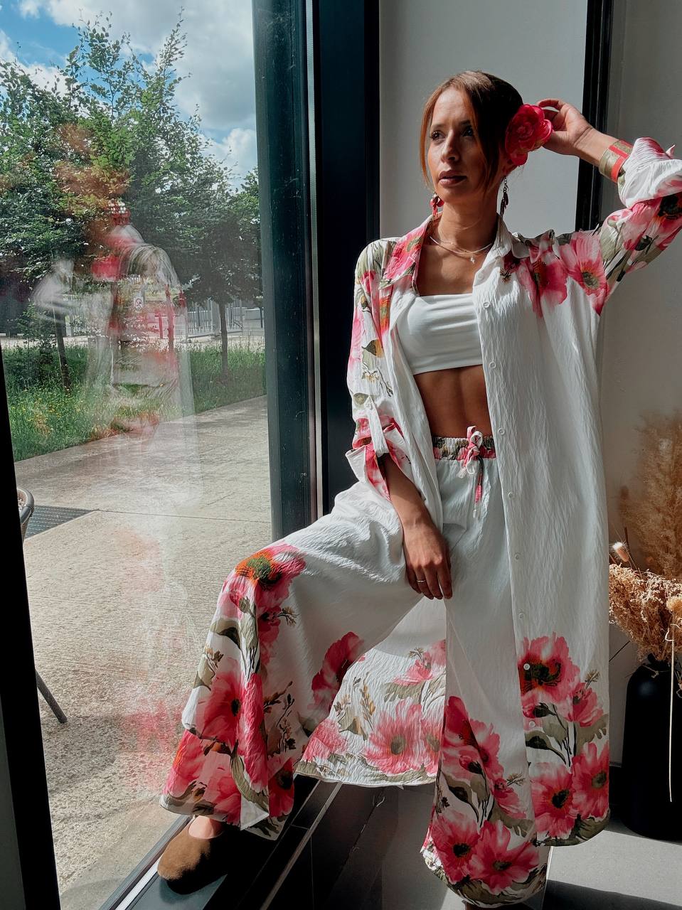 Ensemble Long Floral Blanc – Élégance Bohème et Féminité Estivale