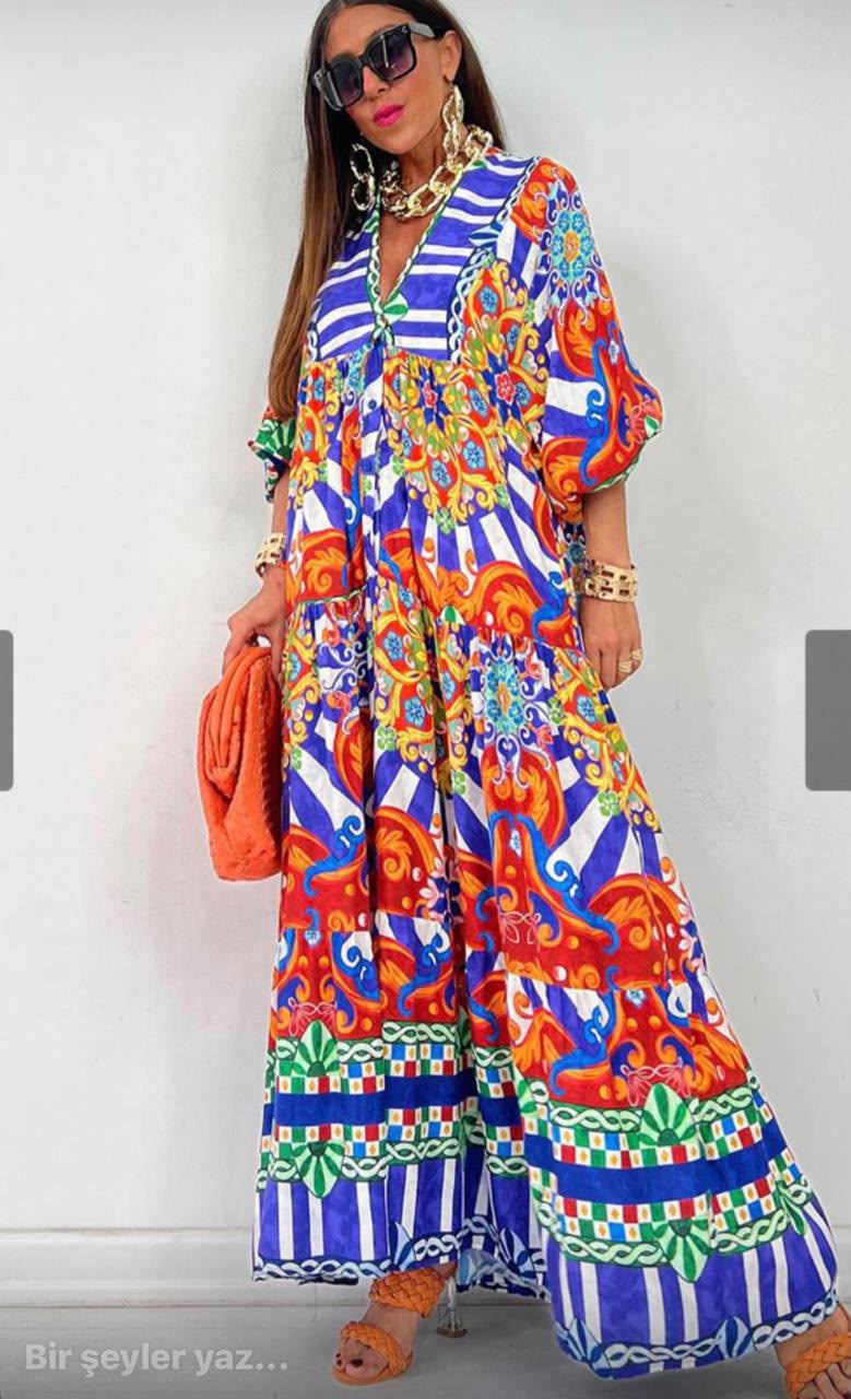 Robe Longue Bohème Méditerranéenne – L'évasion au quotidien