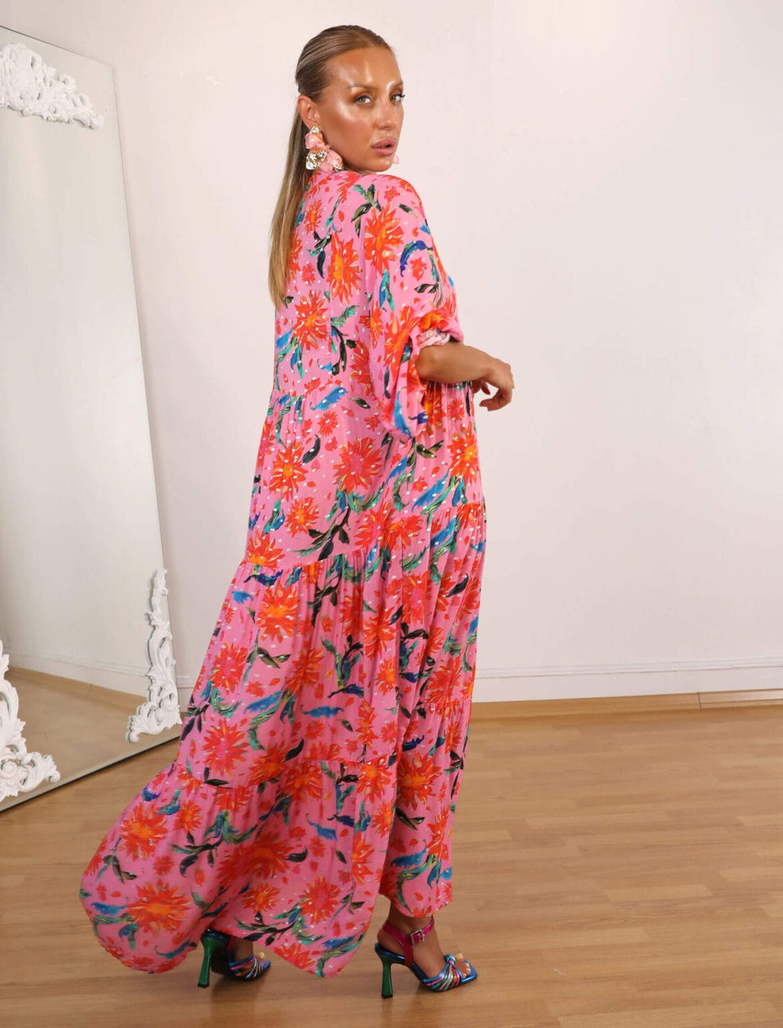 Robe Longue Bohème Fleurie – Éclat Floral