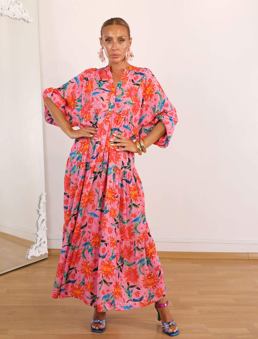 Robe Longue Bohème Fleurie – Éclat Floral