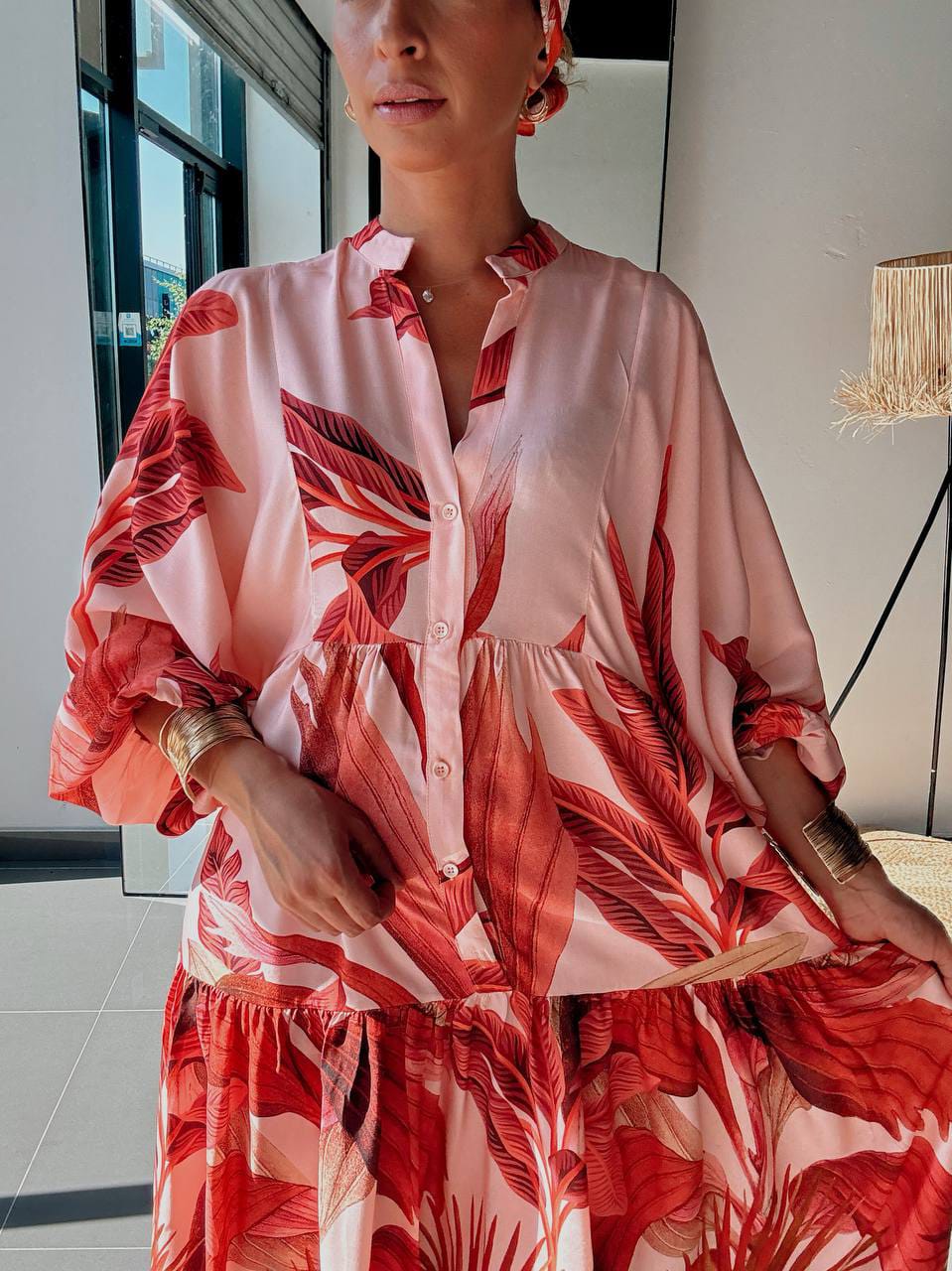 Robe Longue Tropicale Rose – Esprit Bohème Chic