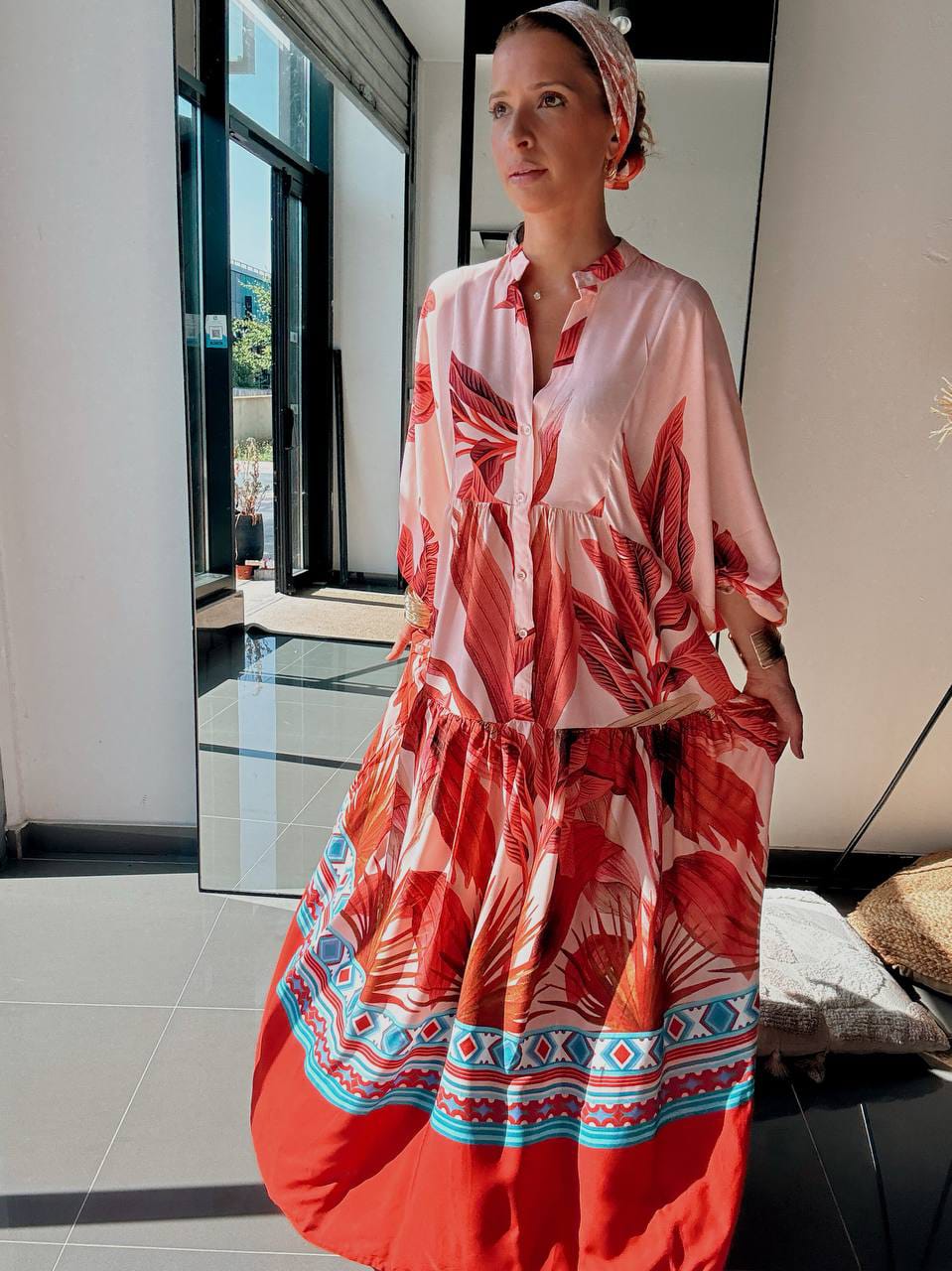 Robe Longue Tropicale Rose – Esprit Bohème Chic