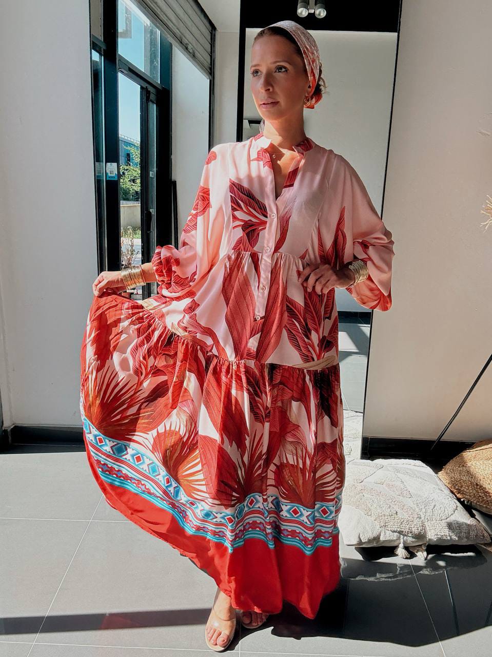 Robe Longue Tropicale Rose – Esprit Bohème Chic