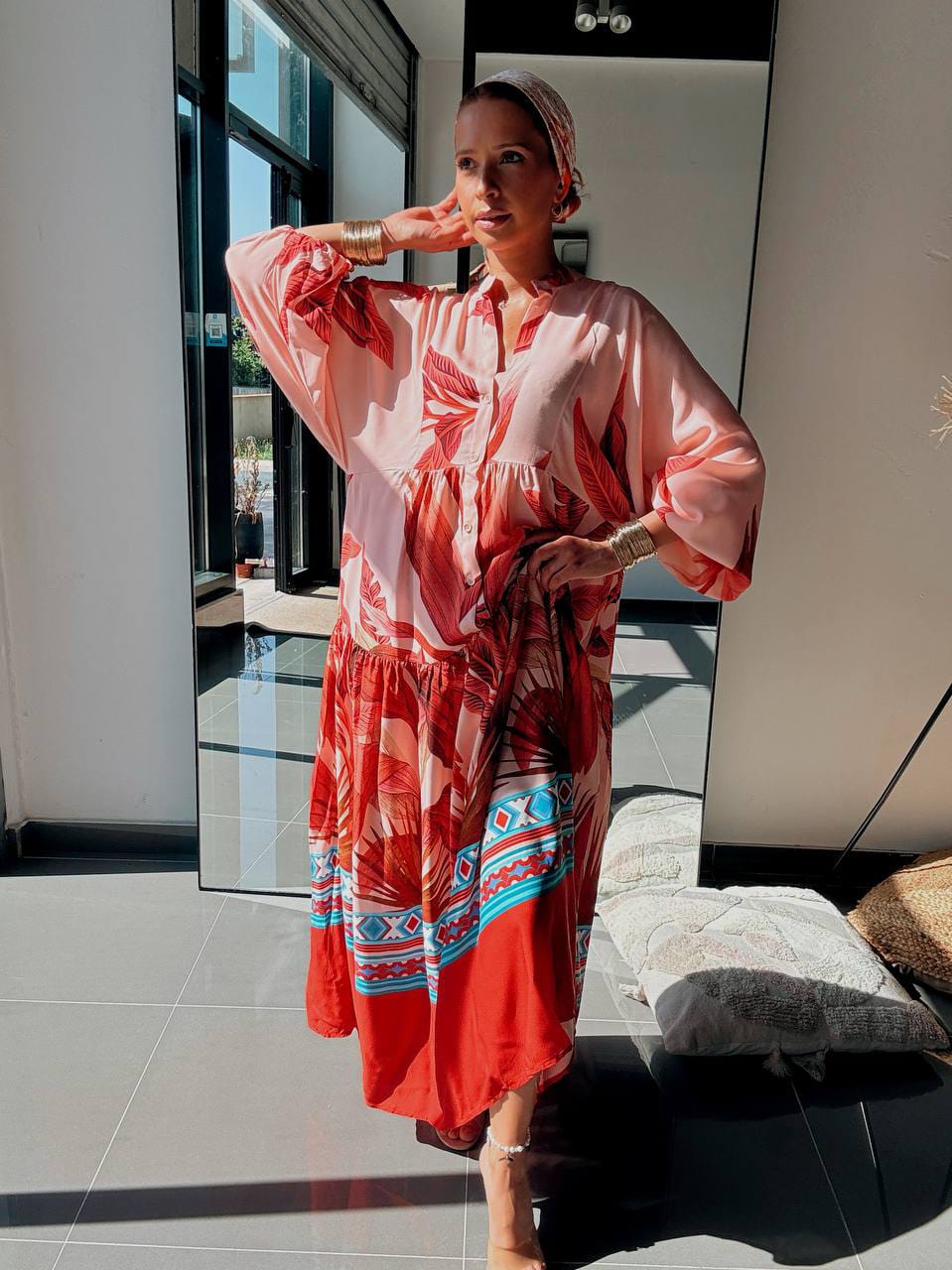 Robe Longue Tropicale Rose – Esprit Bohème Chic