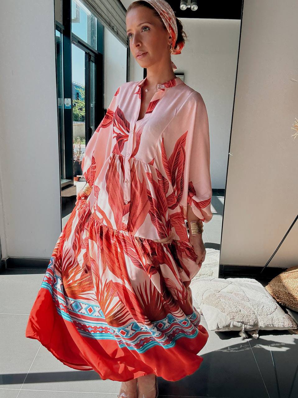 Robe Longue Tropicale Rose – Esprit Bohème Chic