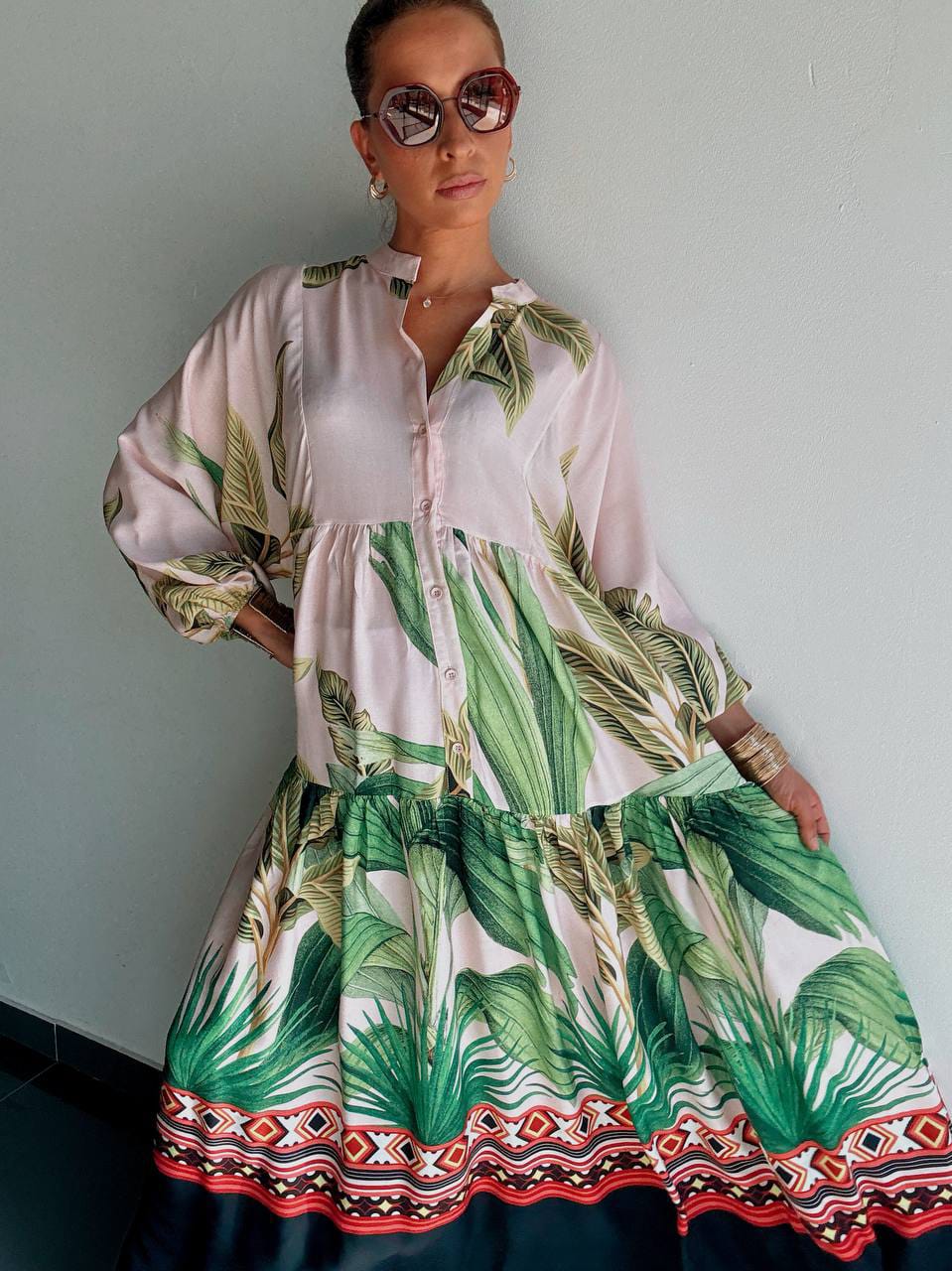 Robe Longue Tropicale Noir – Chic Bohème & Évasion Estivale