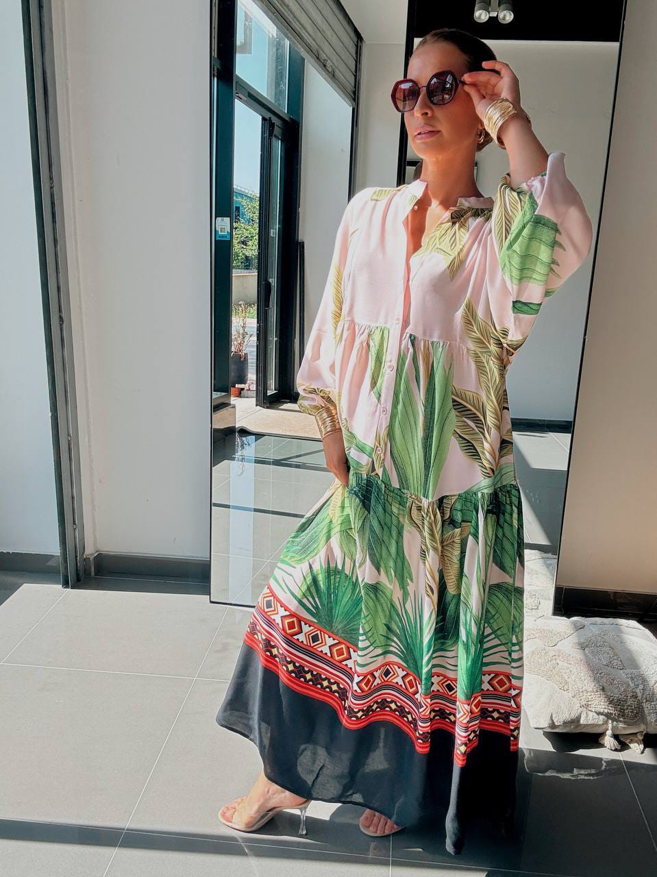 Robe Longue Tropicale Noir – Chic Bohème & Évasion Estivale