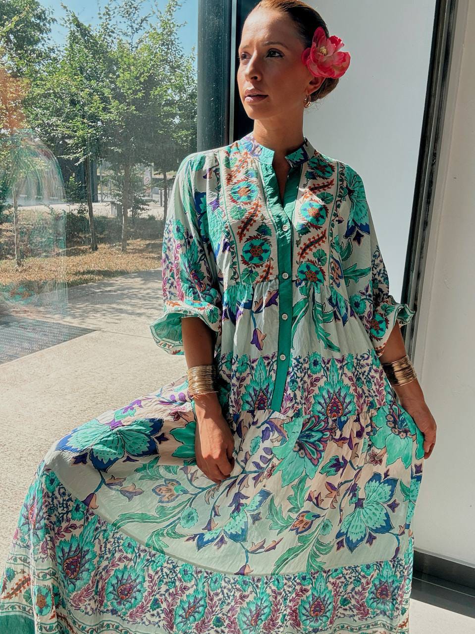 Robe Longue Bohème Fleurie – Élégance Naturelle & Confort Absolu