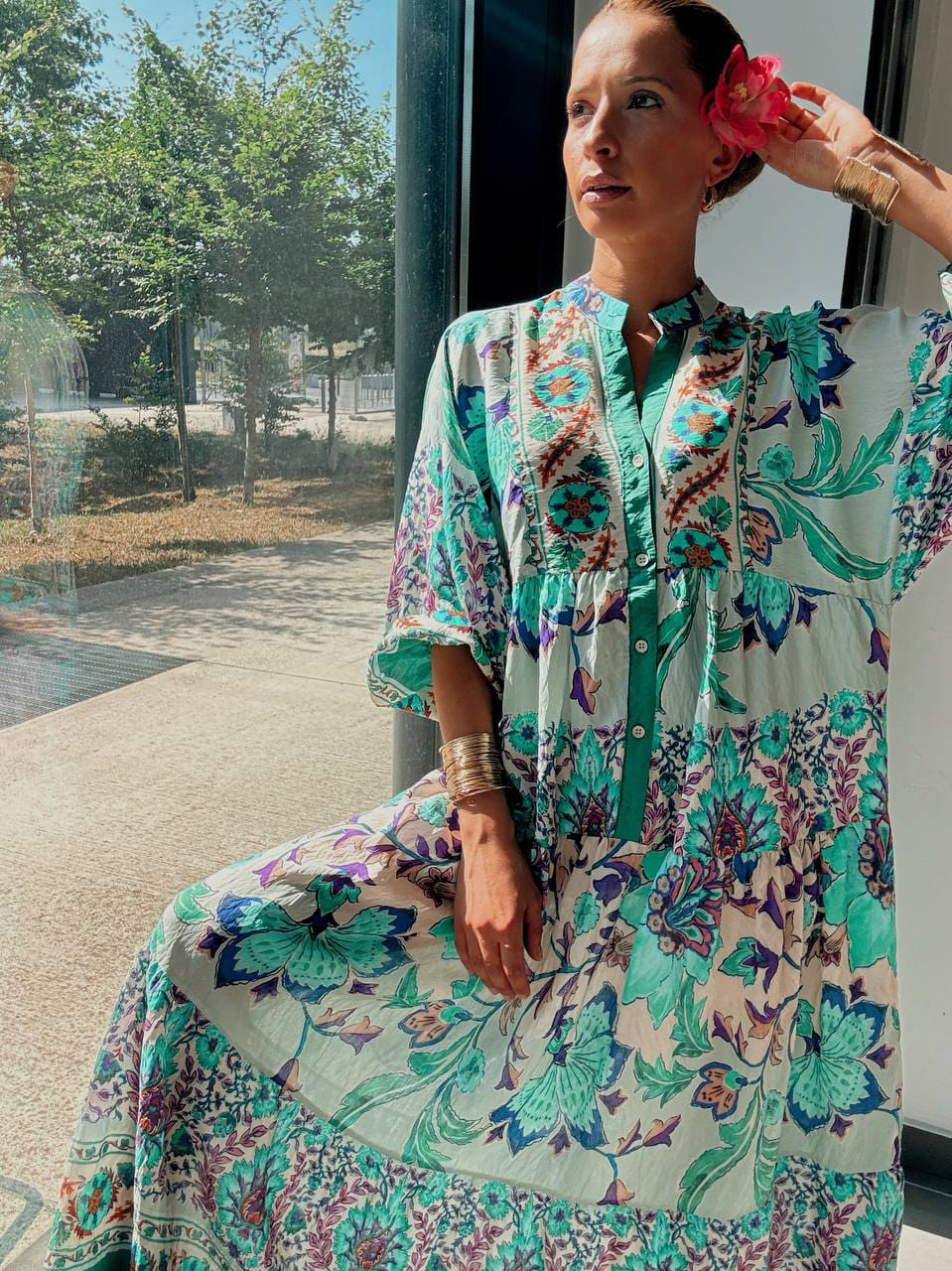 Robe Longue Bohème Fleurie – Élégance Naturelle & Confort Absolu