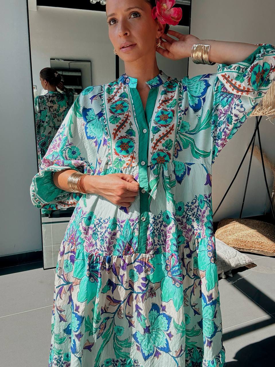 Robe Longue Bohème Fleurie – Élégance Naturelle & Confort Absolu