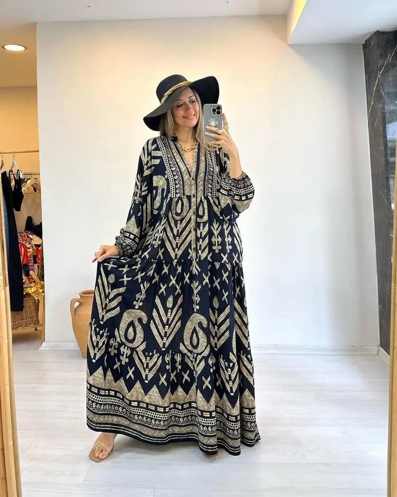 Robe Longue Bohème Ethnique – L'élégance au naturel