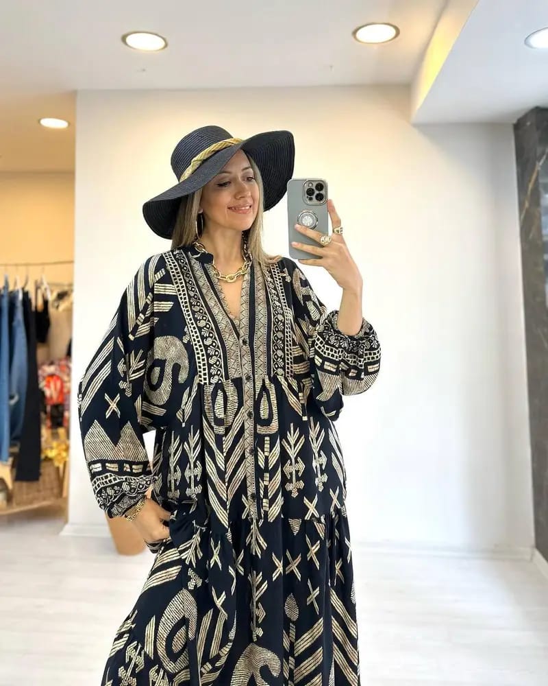 Robe Longue Bohème Ethnique – L'élégance au naturel