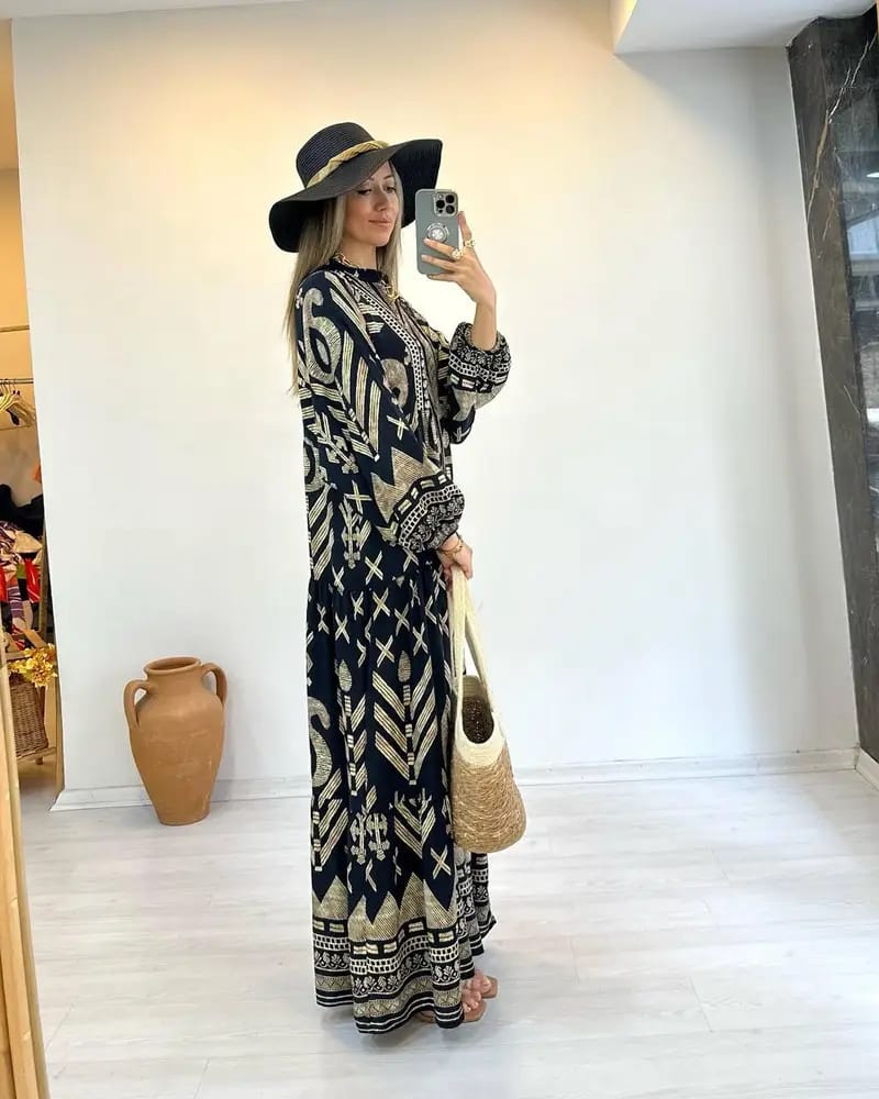 Robe Longue Bohème Ethnique – L'élégance au naturel
