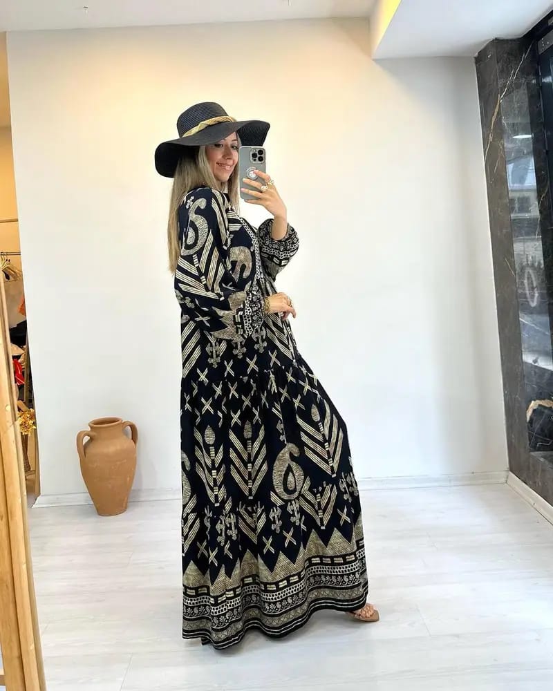 Robe Longue Bohème Ethnique – L'élégance au naturel