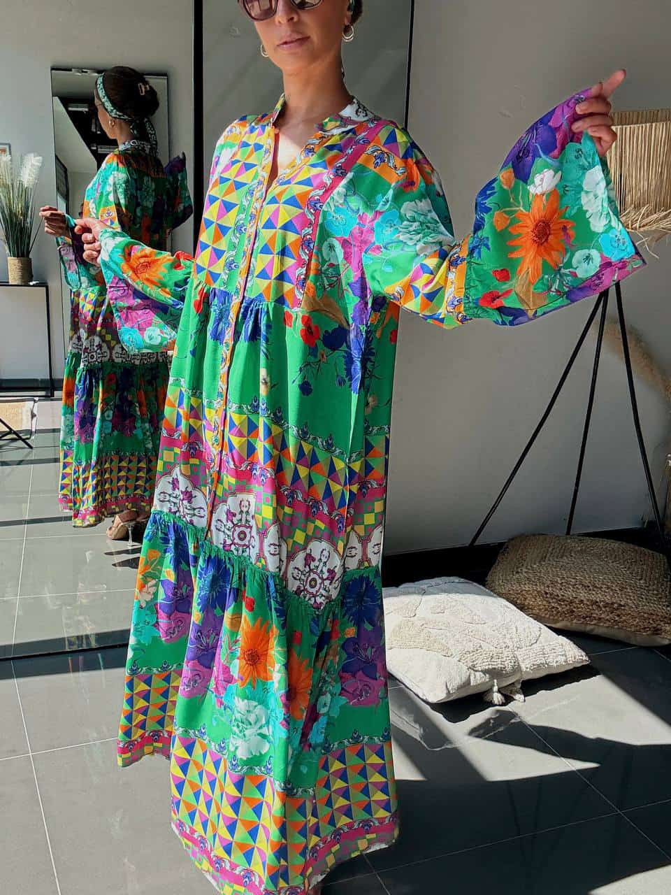 Robe Longue Bohème Multicolore