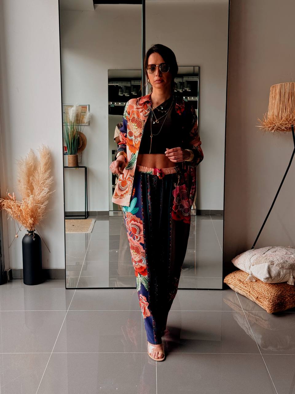 Ensemble chemise & pantalon imprimé – Multicolore floral - Fenomen Paris