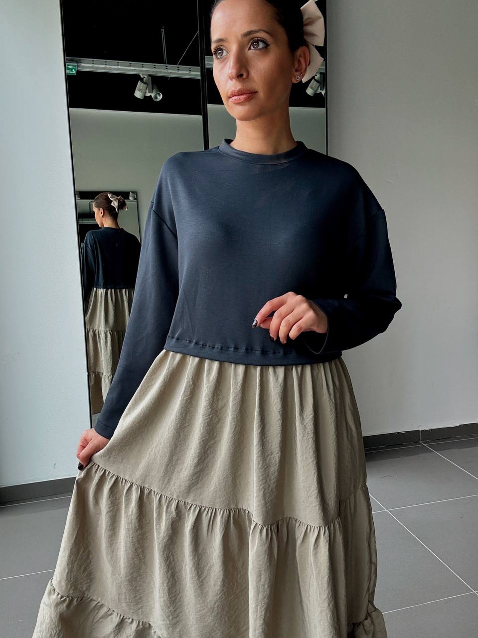 Robe Longue Bicolore – Style Décontracté & Élégant - Fenomen Paris