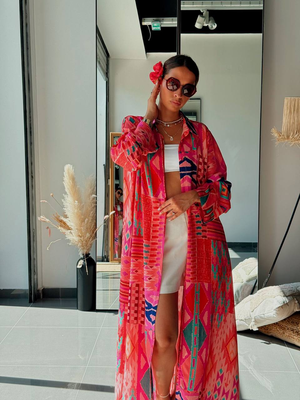 Tunique Chemise Longue – Look Street & Ultra Tendance - ATN001-126-R - Fenomen Paris