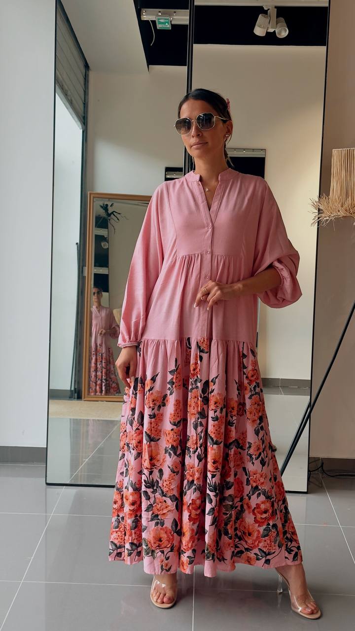 Robe Longue Ample Imprimé Bohème - AEL571-464 - Fenomen Paris