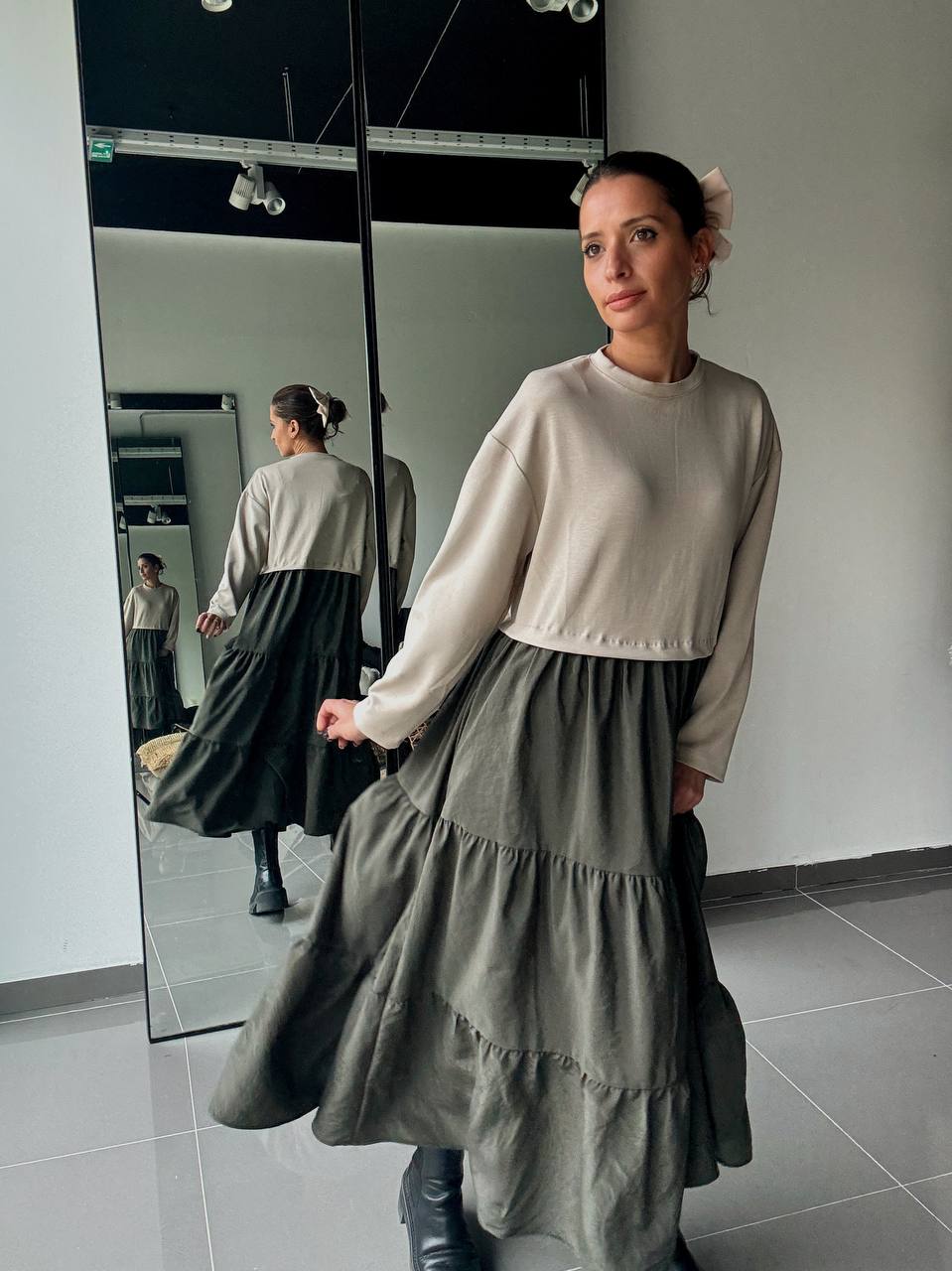 Robe Longue Bicolore – Style Décontracté & Élégant - Fenomen Paris