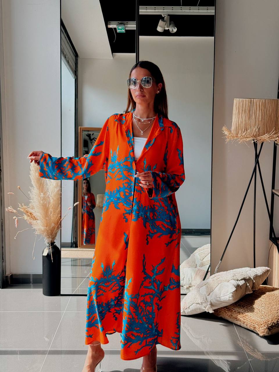 Tunique Chemise Longue – Look Street & Ultra Tendance - ATN001-126-OR/BL - Fenomen Paris