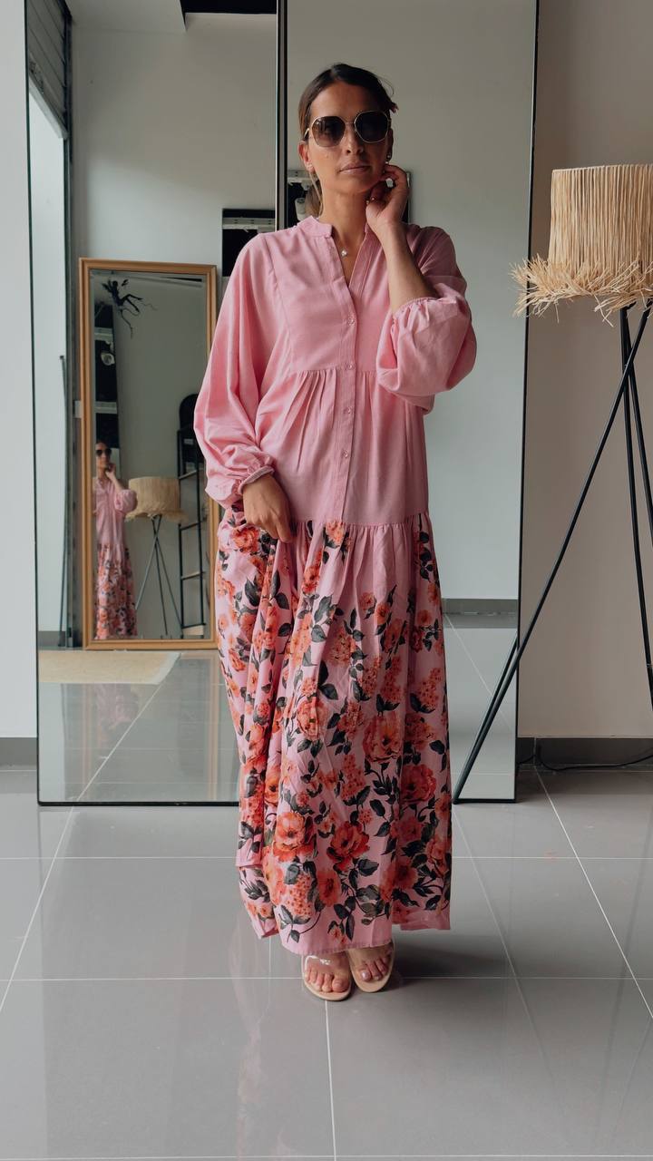 Robe Longue Ample Imprimé Bohème - AEL571-464 - Fenomen Paris