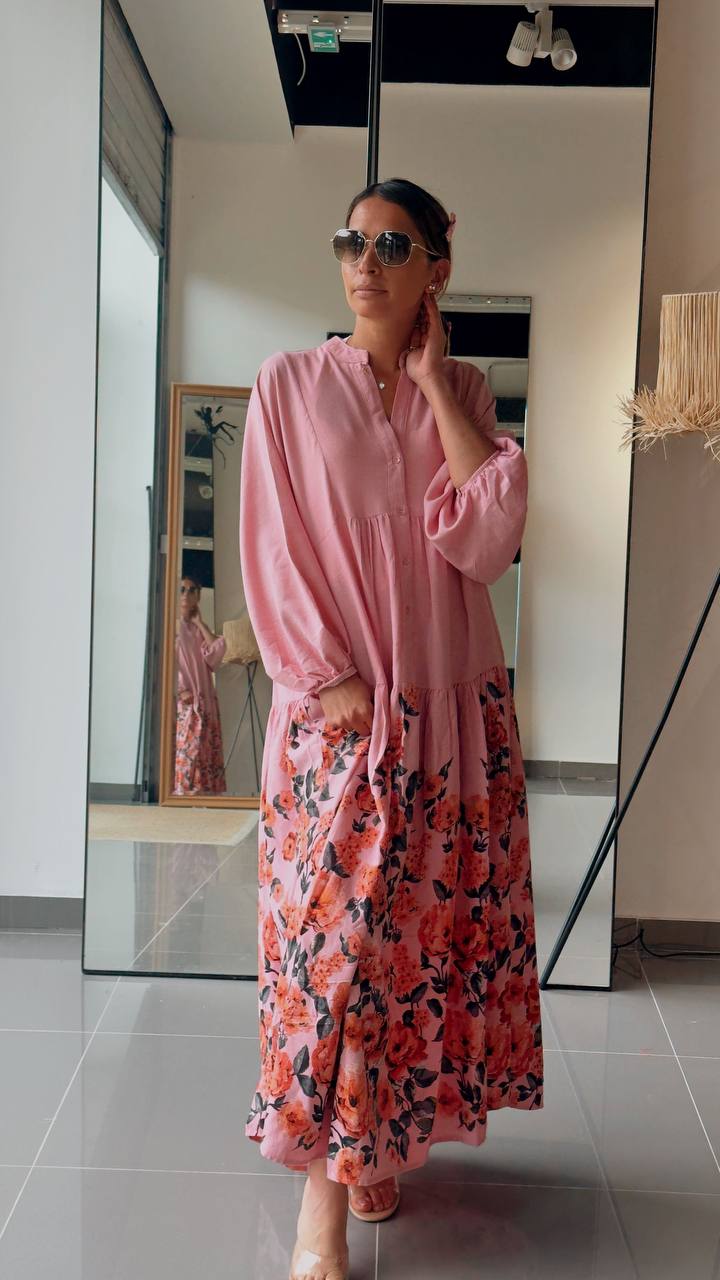 Robe Longue Ample Imprimé Bohème - AEL571-464 - Fenomen Paris