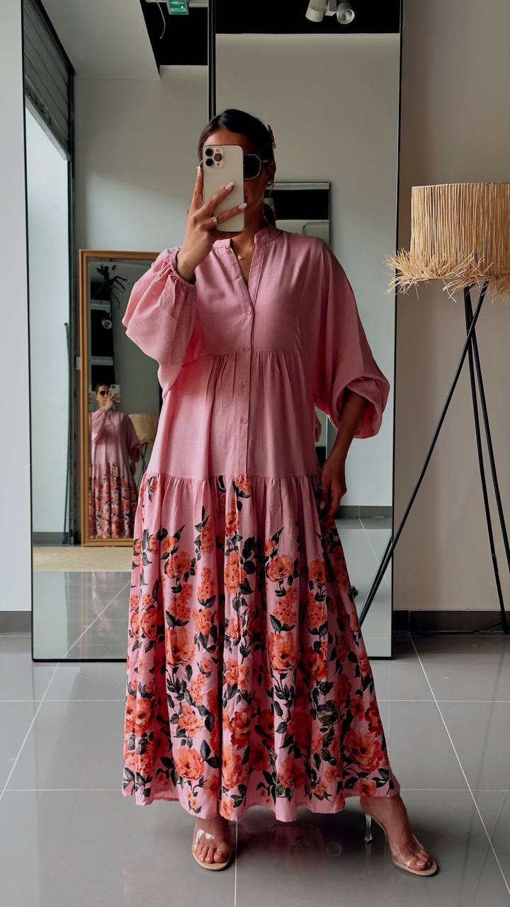 Robe Longue Ample Imprimé Bohème - AEL571-464 - Fenomen Paris