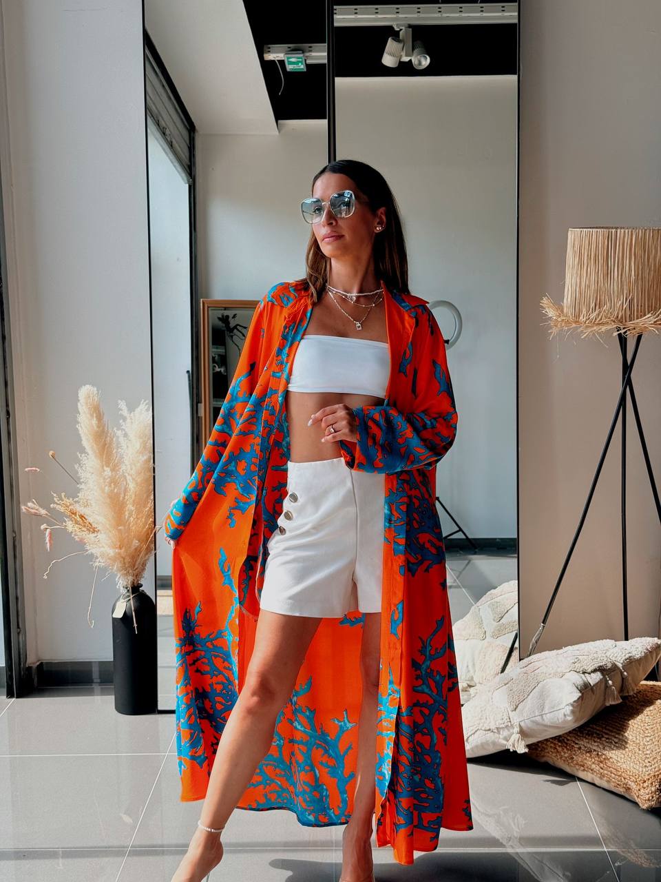 Tunique Chemise Longue – Look Street & Ultra Tendance - ATN001-126-OR/BL - Fenomen Paris