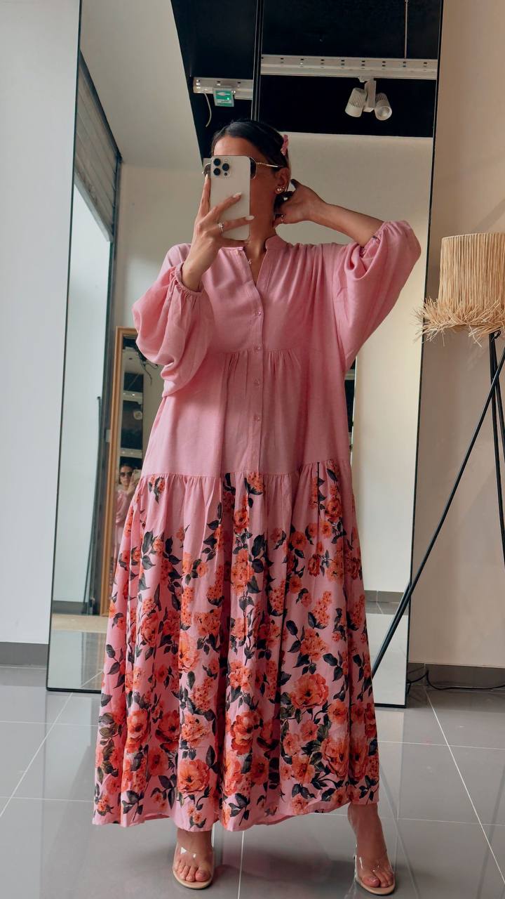 Robe Longue Ample Imprimé Bohème - AEL571-464 - Fenomen Paris