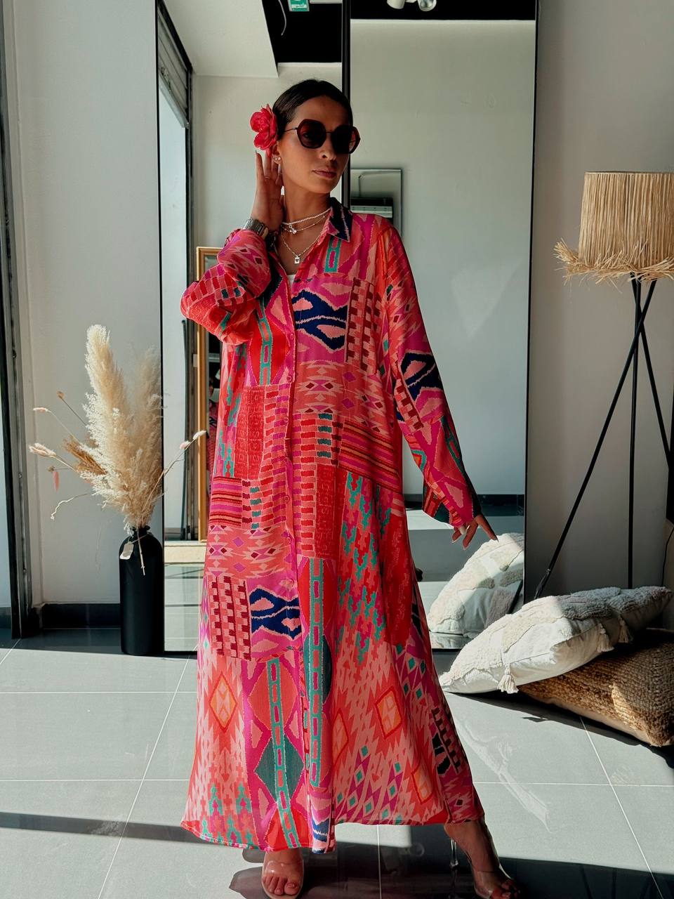 Tunique Chemise Longue – Look Street & Ultra Tendance - ATN001-126-R - Fenomen Paris