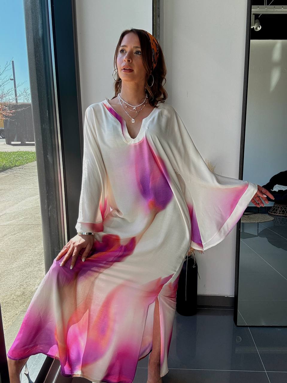 Robe Longue Fluide Imprimée – Esprit Bohème Élégant - Fenomen Paris