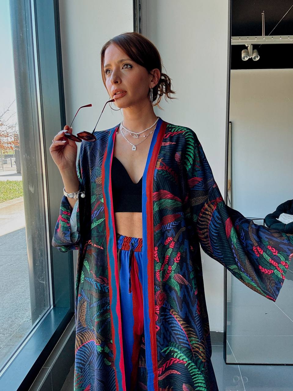 Ensemble Kimono Longue & Pantalon Imprimé – Esprit Bohème Tropical - Fenomen Paris