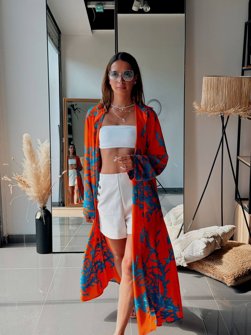 Tunique Chemise Longue – Look Street & Ultra Tendance - ATN001-126-OR/BL - Fenomen Paris