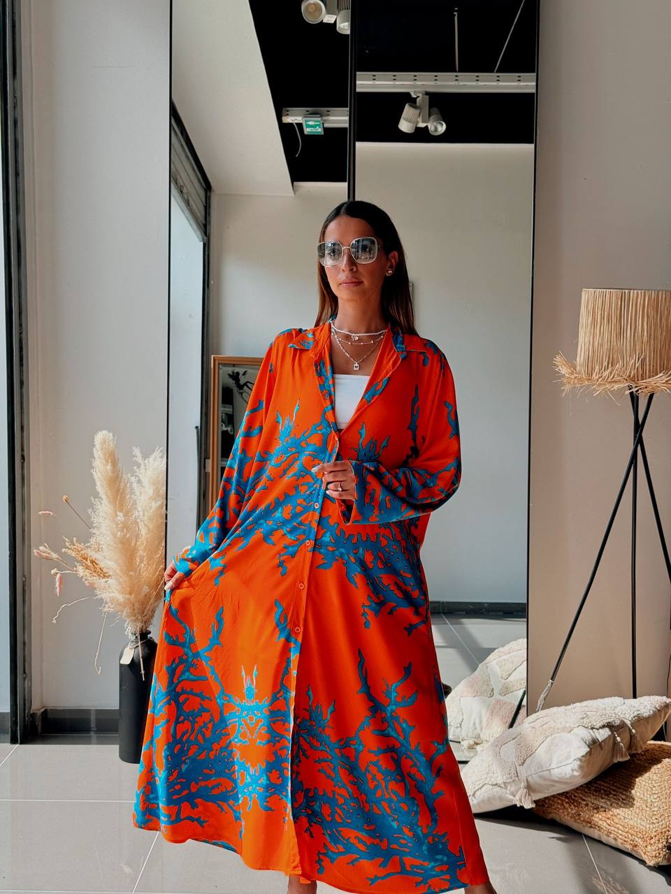 Tunique Chemise Longue – Look Street & Ultra Tendance - ATN001-126-OR/BL - Fenomen Paris