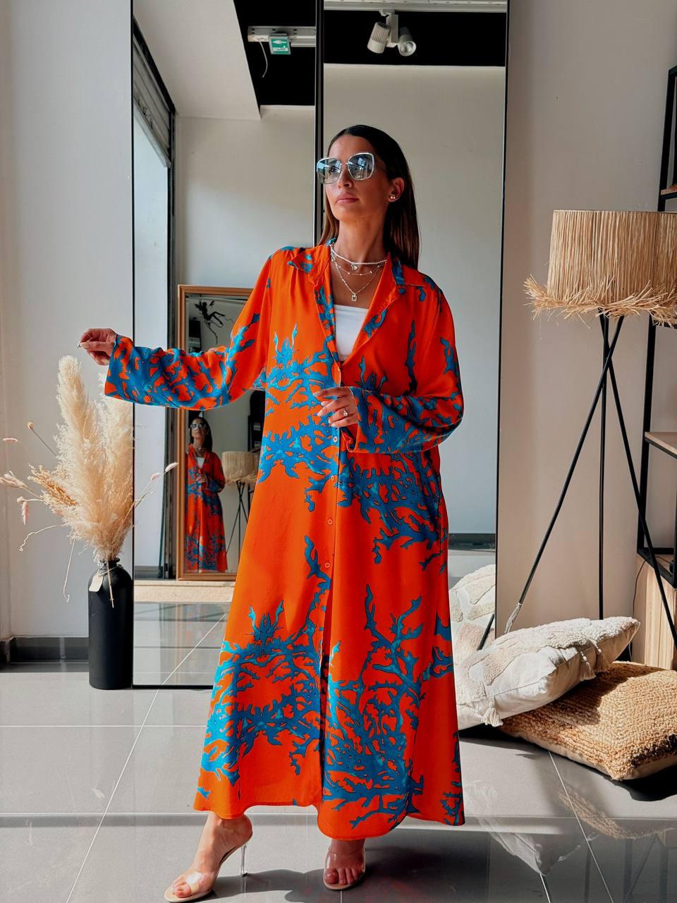 Tunique Chemise Longue – Look Street & Ultra Tendance - ATN001-126-OR/BL - Fenomen Paris