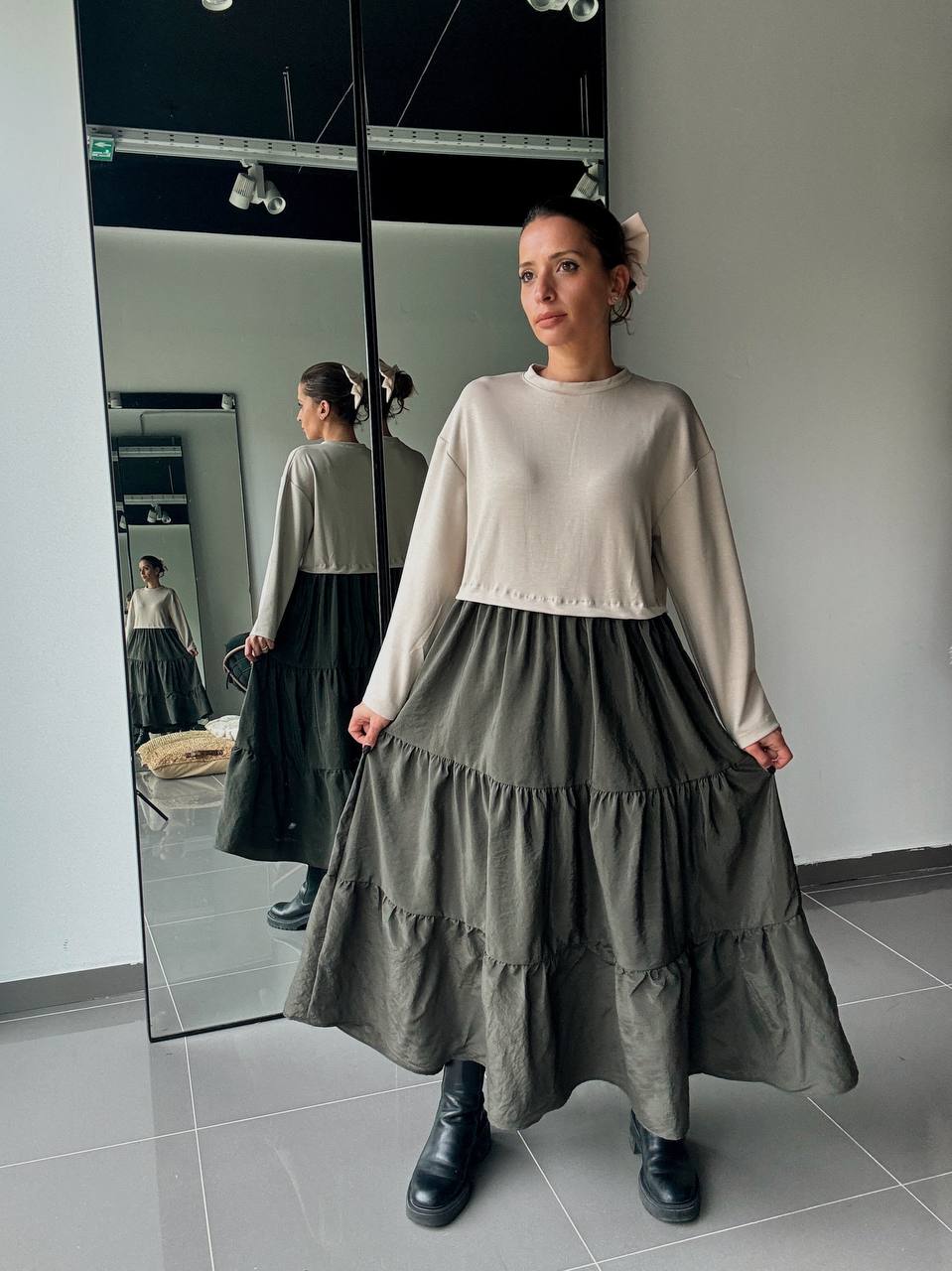 Robe Longue Bicolore – Style Décontracté & Élégant - Fenomen Paris